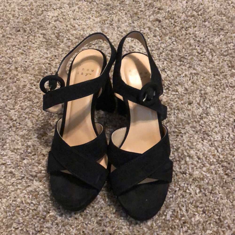 Black block heels